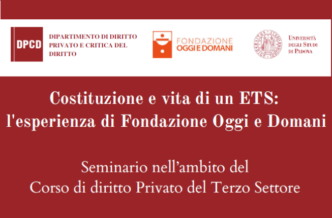 Collegamento a 27 ottobre 2025 - COSTITUZIONE E VITA DI UN ETS: L'ESPERIENZA DI FONDAZIONE OGGI E DOMANI